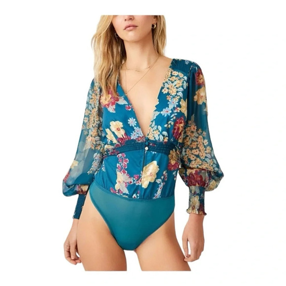 FREE‎ PEOPLE Wanderlust Bodysuit / Dahlia Combo - Picture 1 of 13